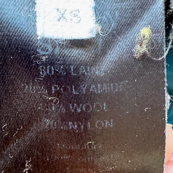 Vintage 2000s SESSÙN Teal Green Wool Blend Funnel Neck Coat - Picture 12 of 13